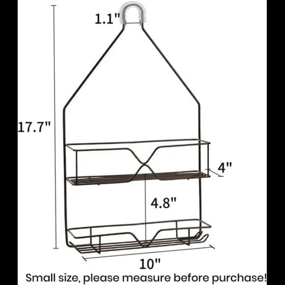 Shower Caddy Hanging over Shower Head Small Rust Roof Shower Organizer with 4 Ho